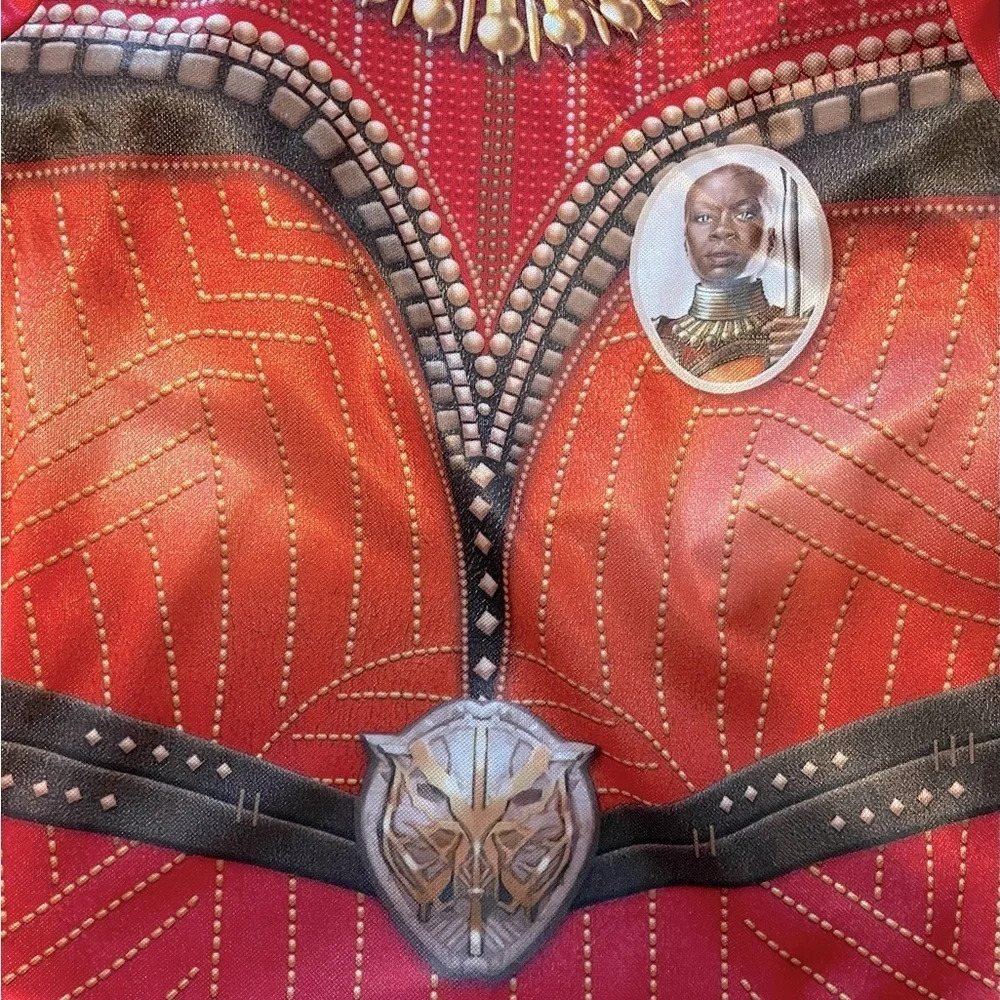 Marvel NWT 6 Black Panther 2pc costume. L/S, elastic waist & pant hem. Red, gold